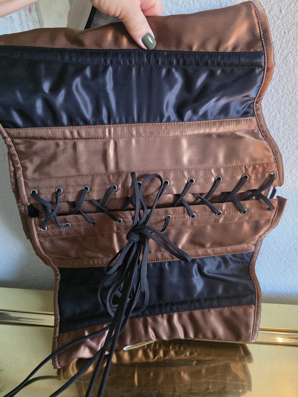 Womens Brown and Black Corset - Picture 10 of 11